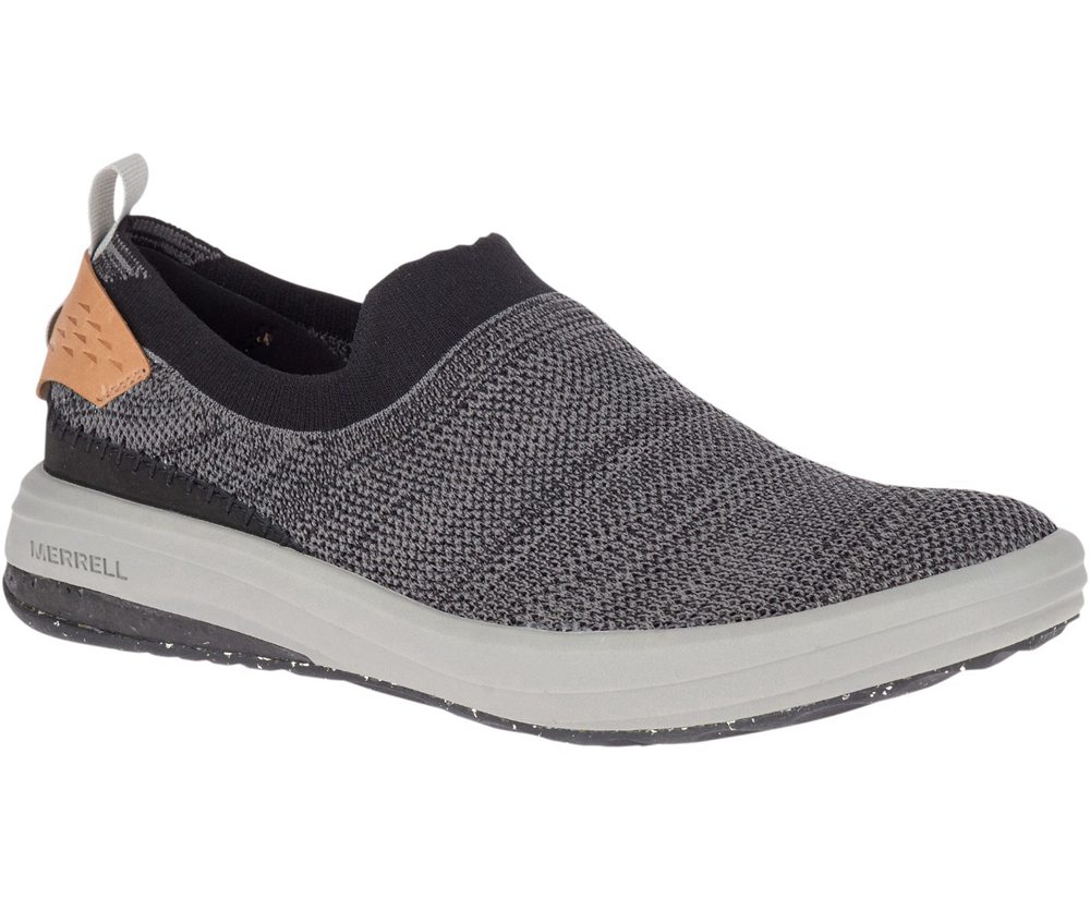 Merrell Slip Ons Black - Gridway Moc - Mens 04PWJFAHT